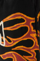 Flame Print Logo Shorts